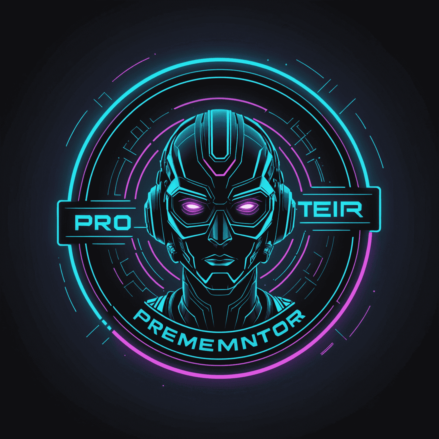 ProMentor Logo - A futuristic, neon-styled logo representing professional services training
