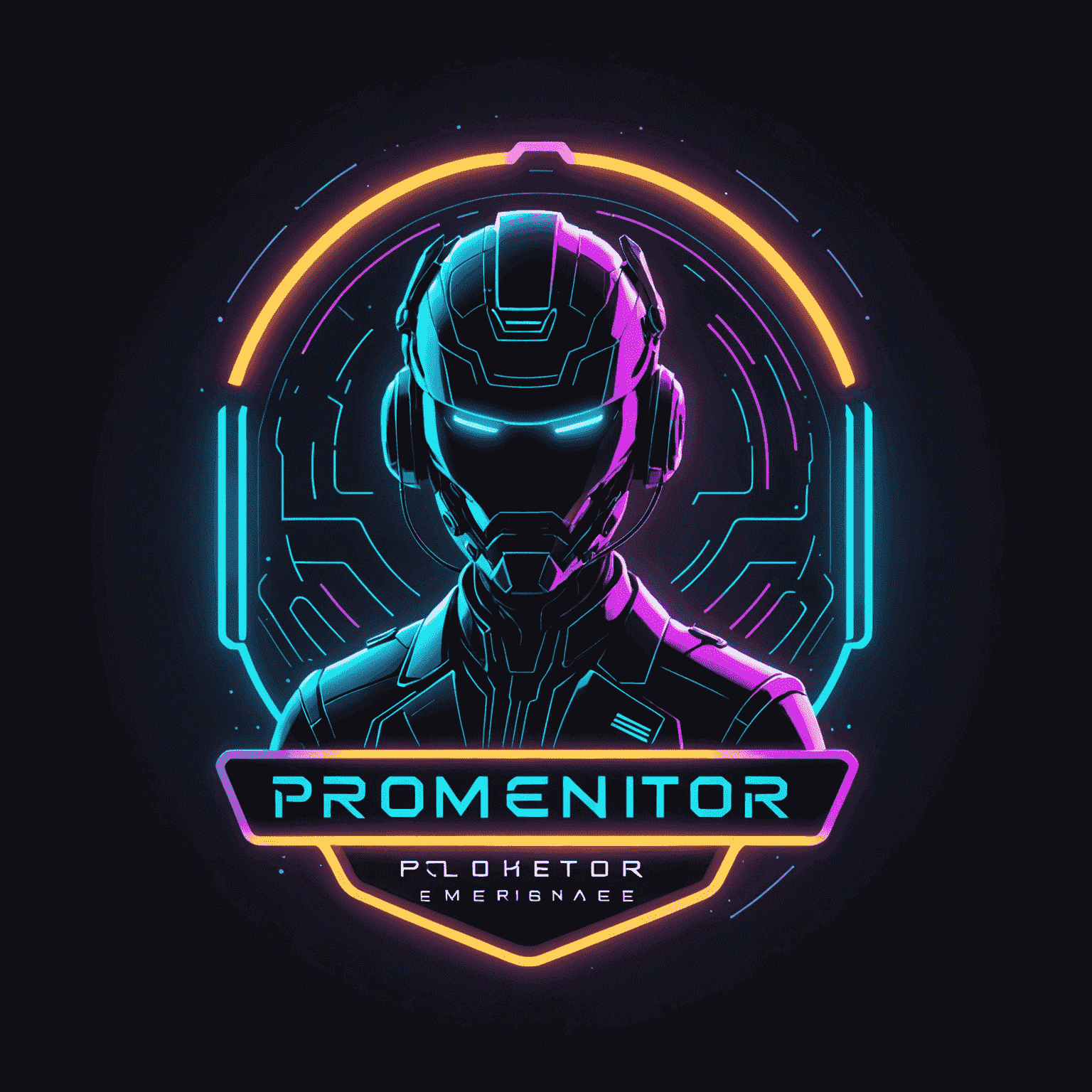 ProMentor Logo - A futuristic, neon-styled logo representing professional services training